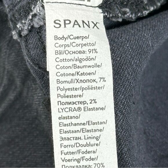 SPANX Pull On Straight Leg distressed Black Jeans Slimming Stretch Size 2XP - Picture 5 of 9